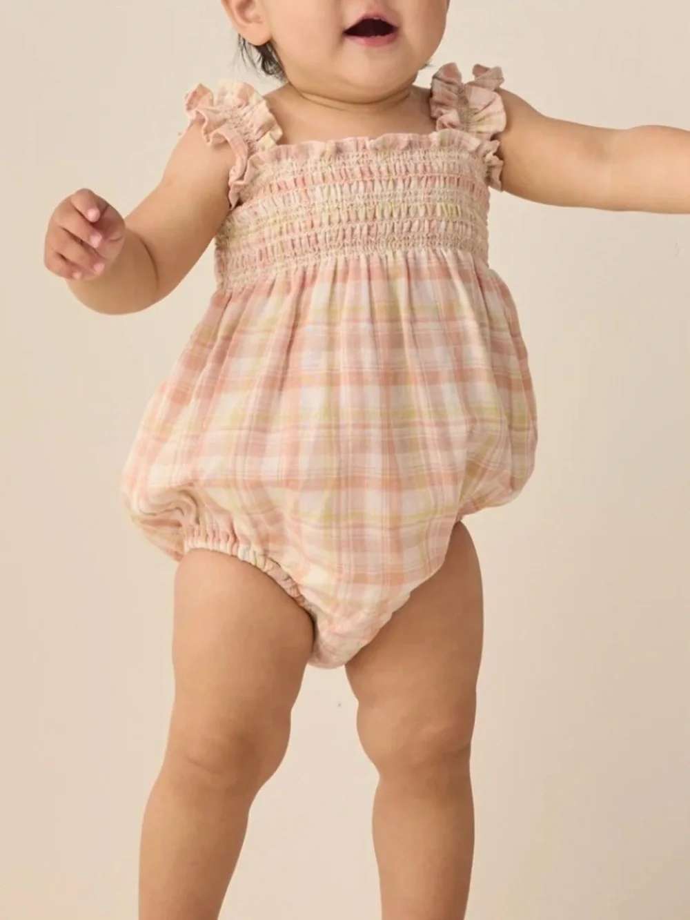 NWT Rylee + Cru Julia Plaid Romper Size 0-3 Months